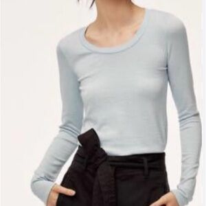 Aritzia Wilfred Blue Long Sleeve Top
